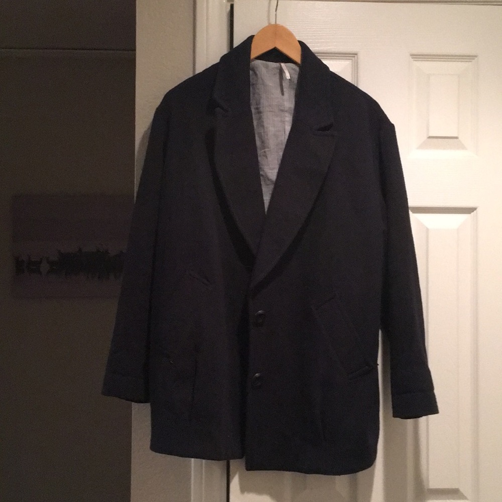 Navy free people coat